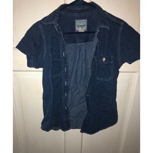 Jean short sleeved button up